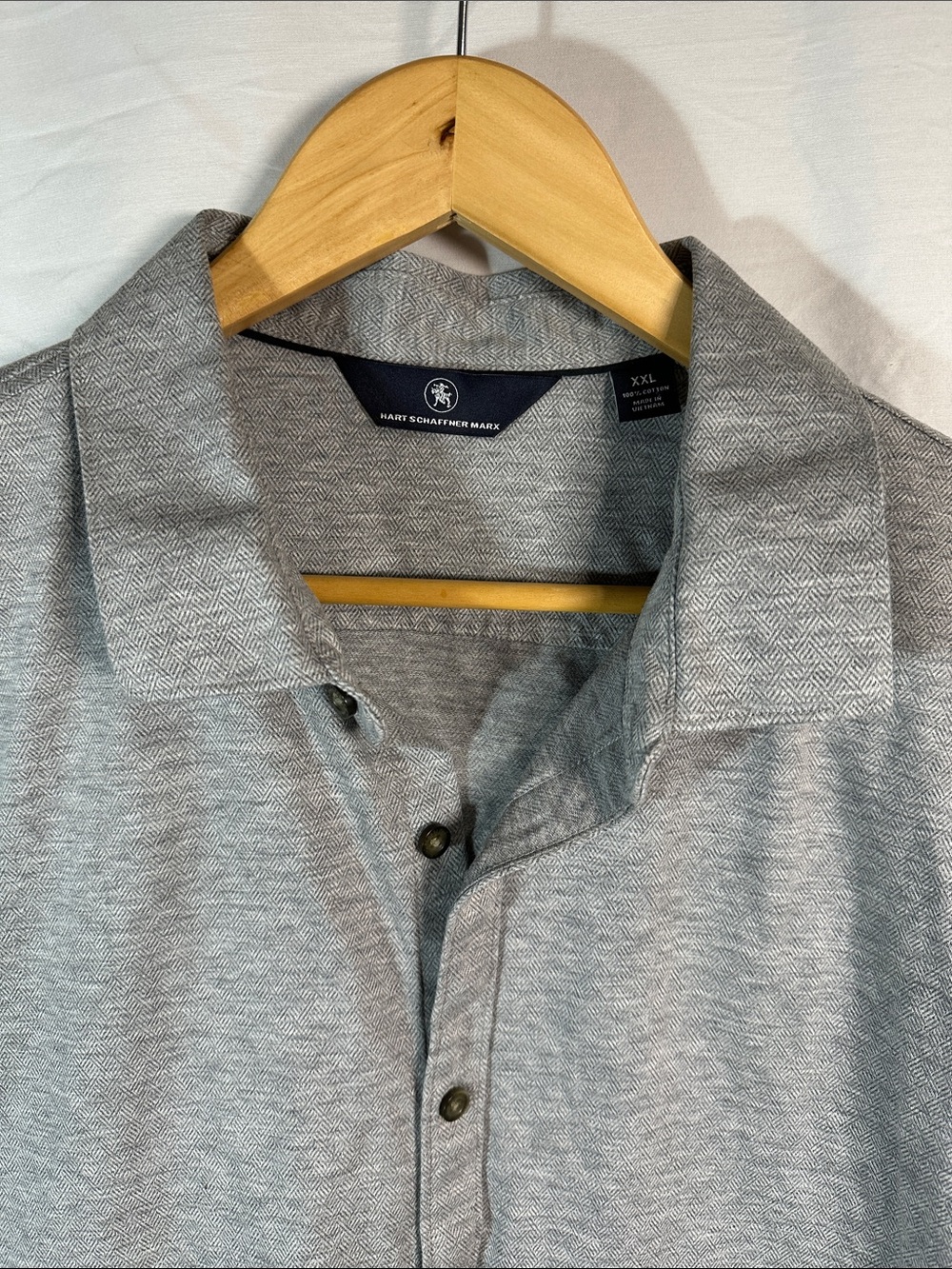 Hart Schaffner Marx Gray Textured Short-Sleeve Button Shirt